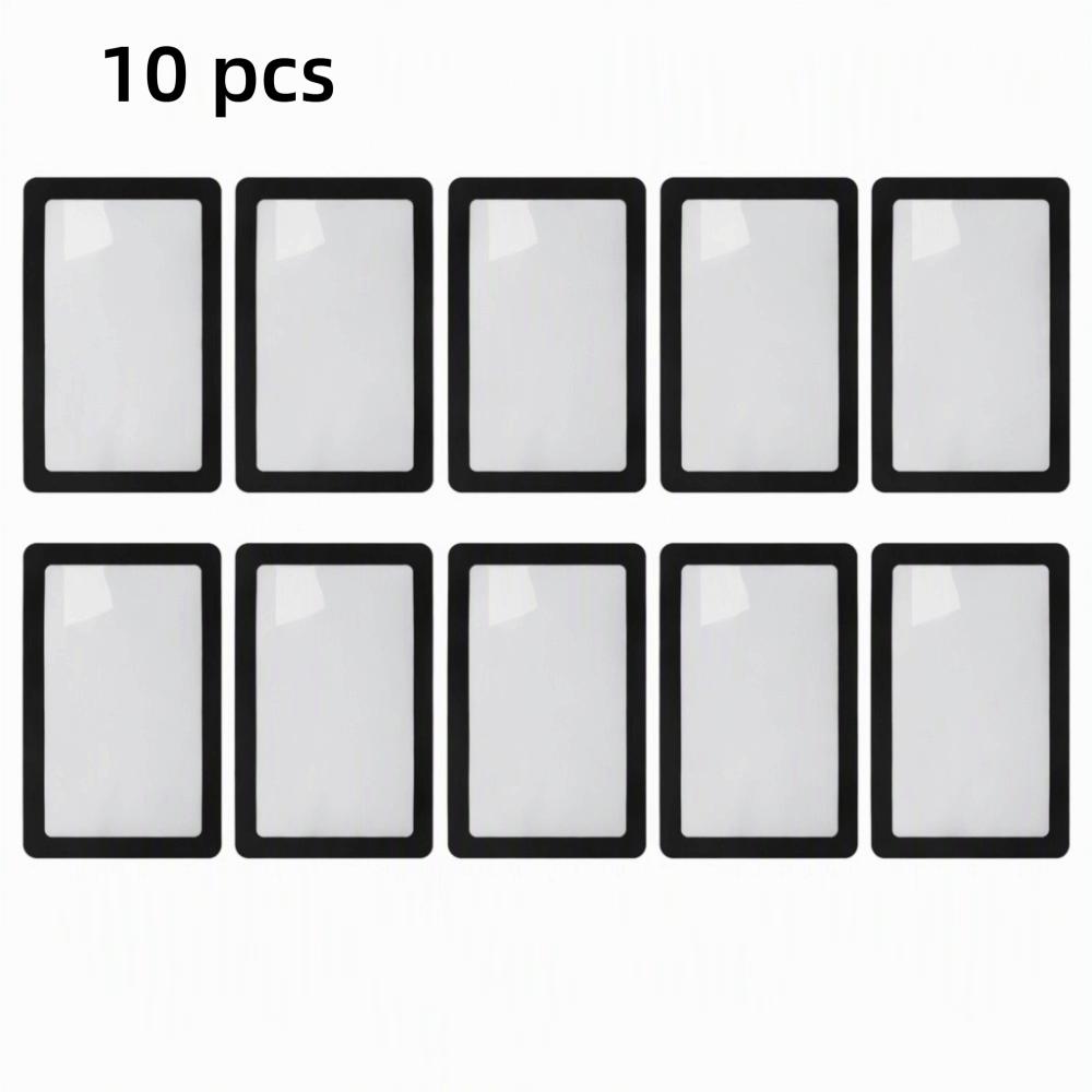 10pcs PVC Magnifying Glass Square Lens Reading Magnifier Pocket Magnifier  Small Print