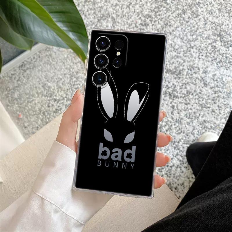 Чехол для телефона Bad Bunny Heart Rabbit X 100pre Для Samsung S24 S23 Ultra S22 S20 Plus S21 FE Прозрачные чехлы Обложка Galaxy S24Ultra Funda