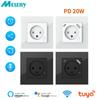 Tuya WiFi Smart Israel Wall Socket Power Plug Outlet USB Type-C PD 20W Charge Port for Iphone by Alexa Dot Google Home
