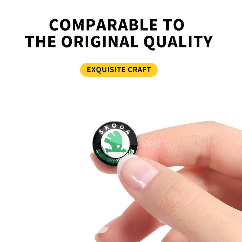 gmvtw1 14mm Car Key Emblem Stickers Keyhole Logo Decals For Skoda Octavia MK2 MK 2 3 A5 A7 A8 Fabia Karoq Superb Rapid Kamiq Scala