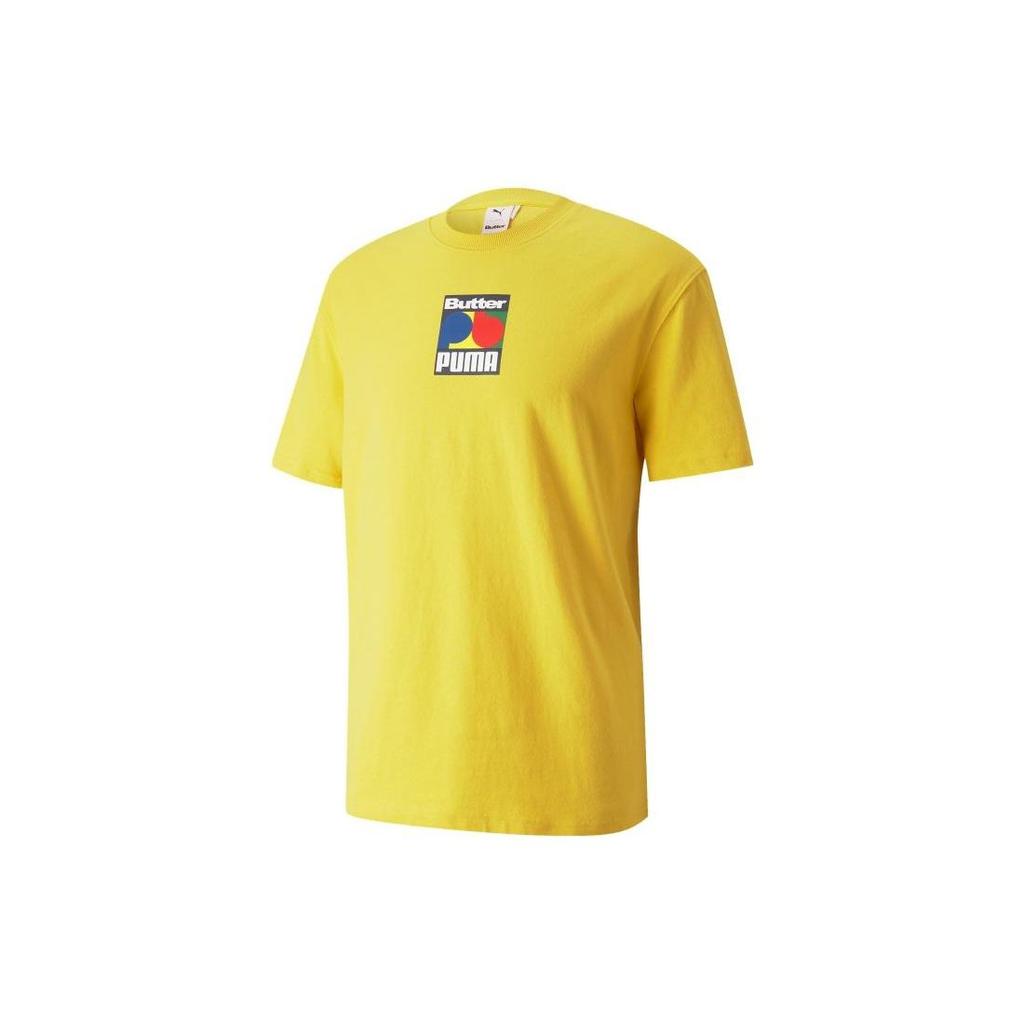 Puma X Butter Goods Graphic Tee With Round Neck And Casual Short Sleeves Men Tops Yellow 534058-85