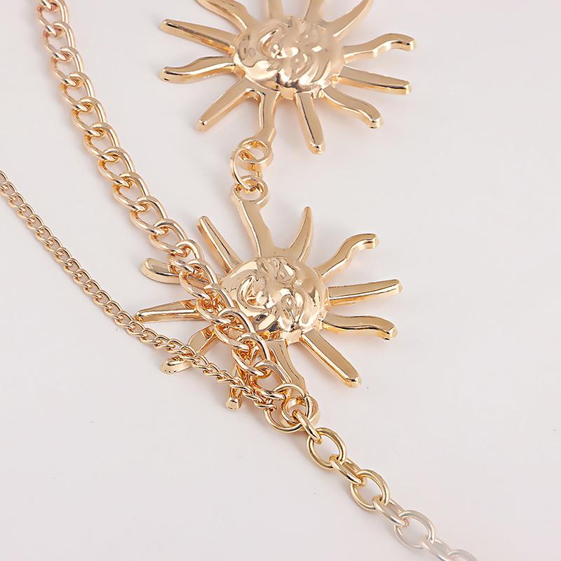 Punk Gothic Moon Sun Waist Chain for Women Dress Jewelry Belt