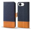 For iPhone 16e Case Color Splicing PU Leather Wallet Phone Cover