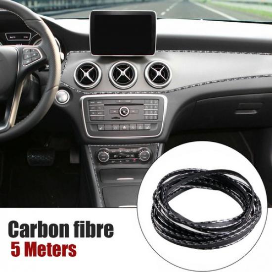 5M Carbon Fiber Car Interior Edge Gap Line ert Molding Trim Strip Accessories