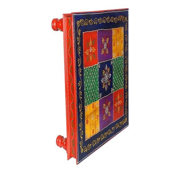 Декоративный табурет Bajot Chowki 38,1 см, расписанный вручную табурет Pooja Mandir, табурет Bajot Cum