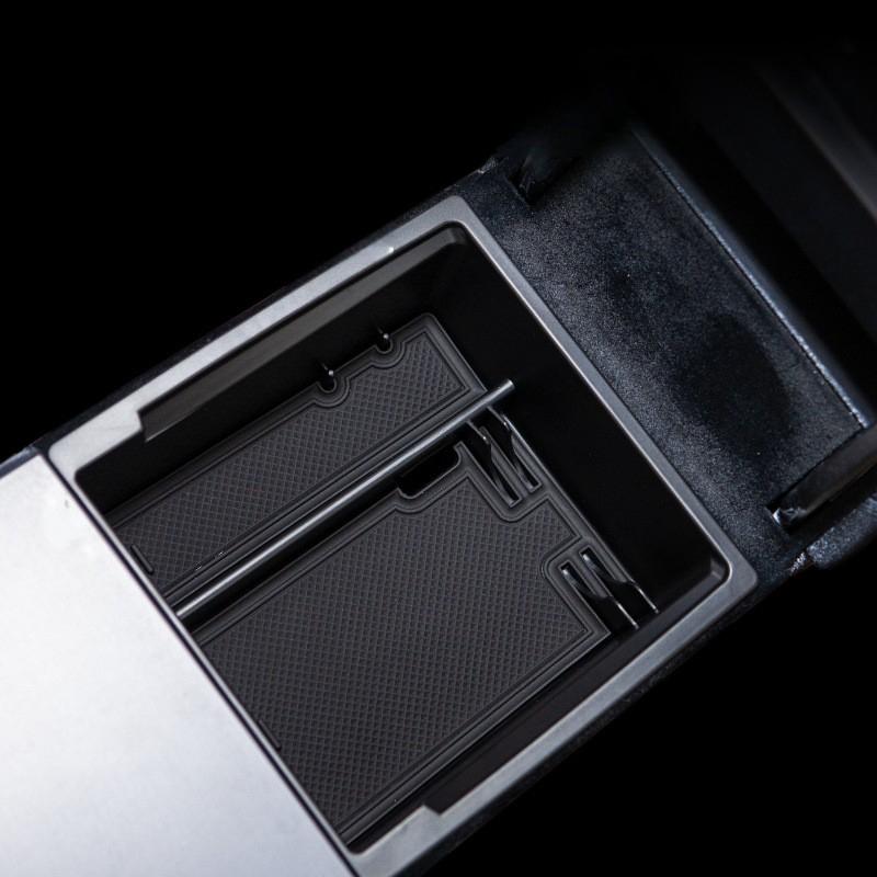 for Tesla Model Y L 2026 Accessories Flocking Center Console Organizer Storage Box YL Juniper Car Cup Mat Armrest Box Organizers