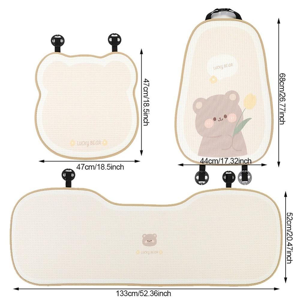 Защитный коврик Летняя дышащая подушка на сиденье Кролик узор Автомобильная подушка из ледяного шелка Автомобильные товары для интерьера