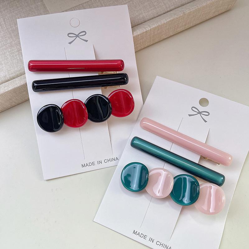 Инс Красочный Круглый Набор из Трех Предметов Заколка Мода Простой Темперамент Женская Челка Боковая Заколка Аксессуары для Волос