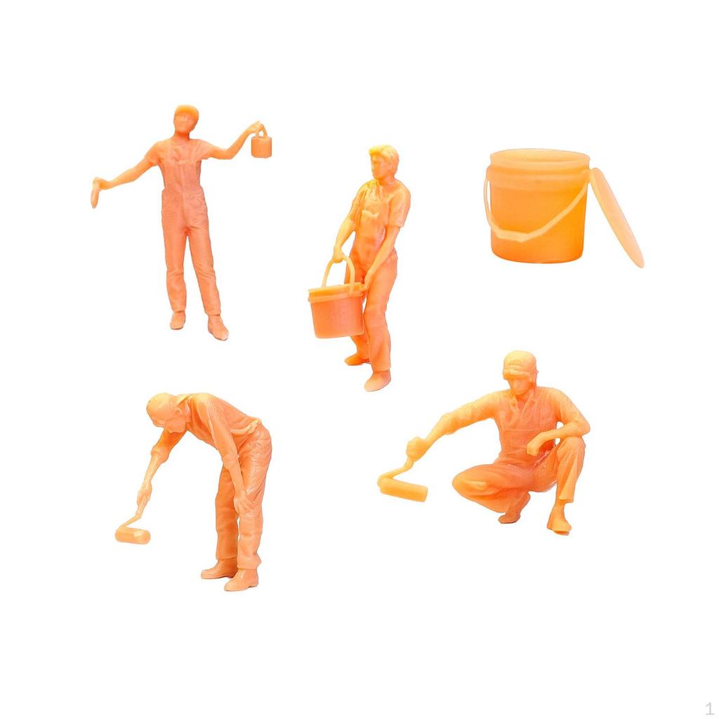 Фигурки из смолы 1/64, ведро с фигурками, пейзаж, макет для DIY-сцены, сад, диорама