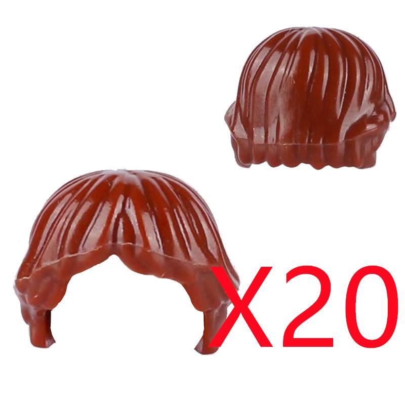 MOC Городские строительные блоки Части тела фигурок Креативные аксессуары Длинные волосы Коричневые Черные Золотые Мини-кирпичики Совместимая игрушка Подарок k030