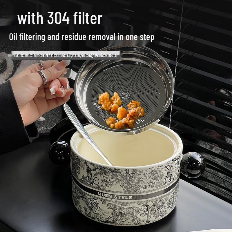 Ceramic Lard and Oil Storage Pot