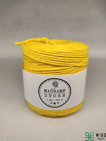 Yellow cotton macrame cord 3MM/200M