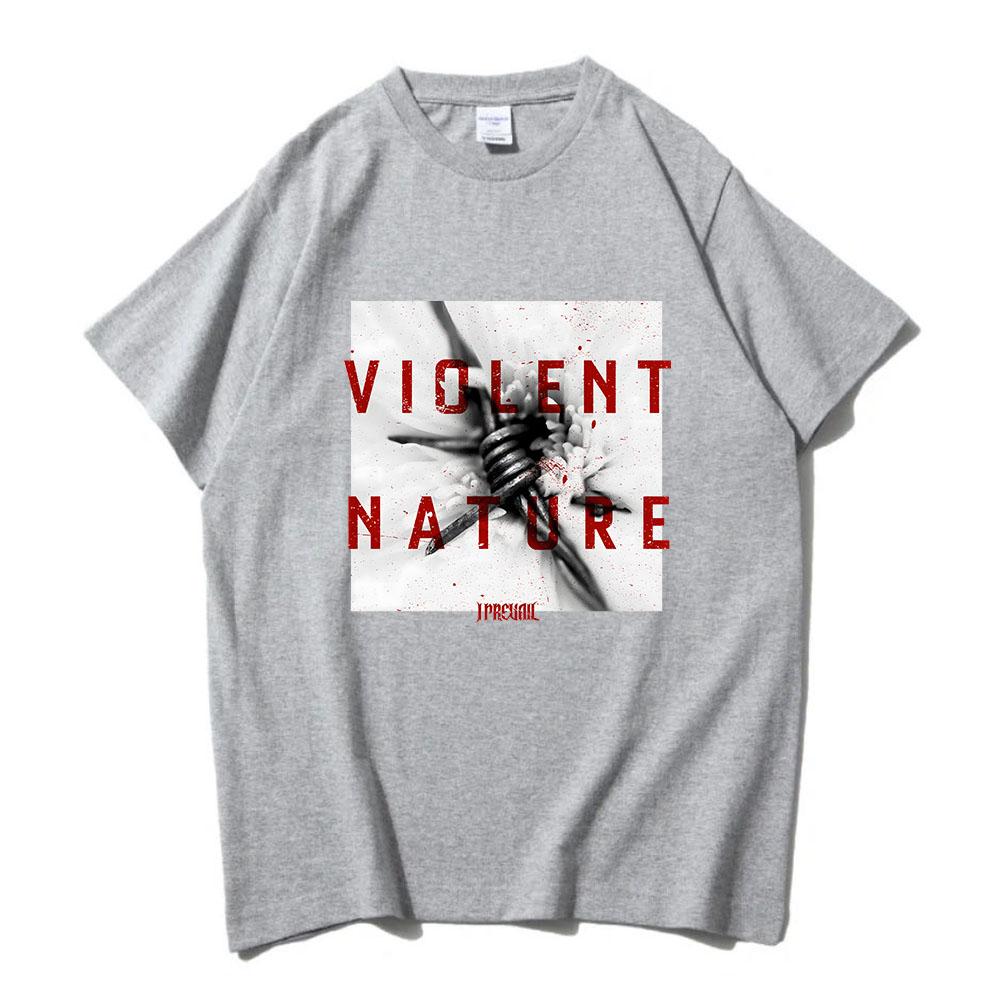 VIOLENT NATURE ALBUM COVER T SHIRT Rock Band I Prevail Punk T-shirt Short Sleeve Cotton Loose Tshirts Graphic Clothing Tees