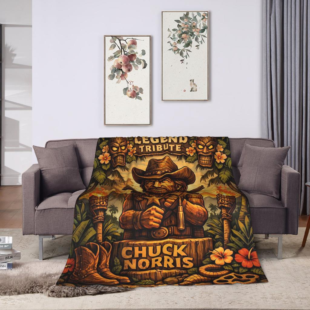 Chuck Norris Warm Blanket Camping Plush Throw Blanket Pattern Couch Chair Flannel Bedspread Sofa Bed Cover
