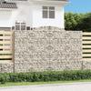 VidaXL Arched Gabion Baskets 2 Pcs 300x50x200/220 Cm Galvanized Iron, Gabion, Gabion Cage, Gabion Wall Basket, Wall 3146791