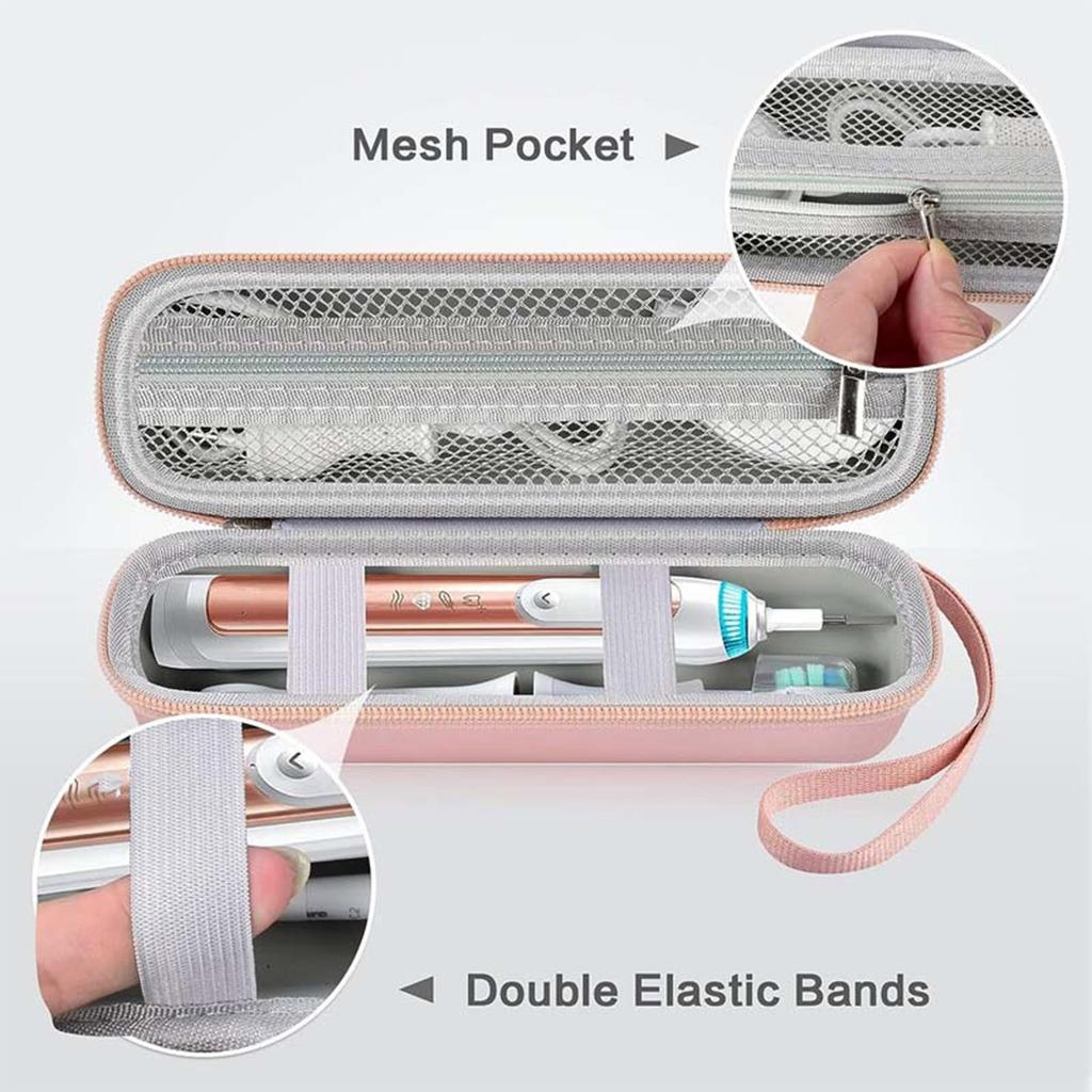 Electric Toothbrush Travel Case for Safe Storage Portable Hard Shell Toothbrush Heads and Accessories Organizers Box