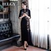 IELGY Новое бархатное платье Cheongsam для женщин в стиле ретро, ​​платье для мамы, Cheongsam с бисером, длинное Cheongsam для повседневного выступления