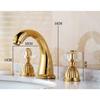 Crystal Handle Bathroom Basin Faucet 3 Holes 2 Handles Sink Mixer Faucet Basin Taps Torneira Rubinetti Bagno Bathtub Faucet