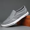 Новые мужские туфли из вулканизированной кожи, туфли-лоферы без застежек, дышащие кроссовки в корейском стиле, туфли на плоской подошве, модные мужские повседневные парусиновые туфли