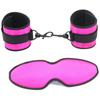 Pink Or Purple Satin Restraints Blindfold Cuffs Beginners Set Starter Kits