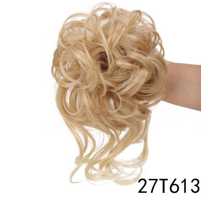 Синтетическая булочка с грязными кудрями, эластичная заколка для волос, кусок парика, женская заколка для волос, черный, коричневый