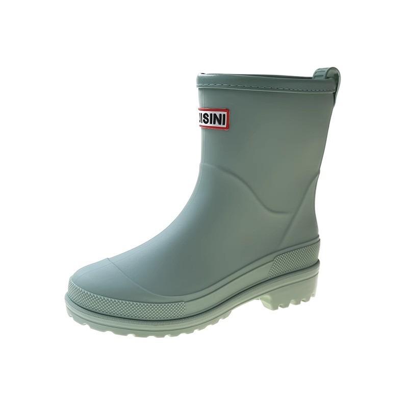 Fashion medium tube rain shoes women's water shoes winter wear rain boots adult velvet soft sole waterproof non-slip women's rubber shoes