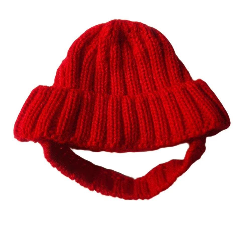 Windproof Pet Knitted Hat Playful Dog Design Winter Dog Cap Warm Dog Beanie Christmas Festival