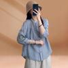 Women's Spring/Summer Cotton-Linen Embroidered Top – Loose, Seven-Sleeve Style