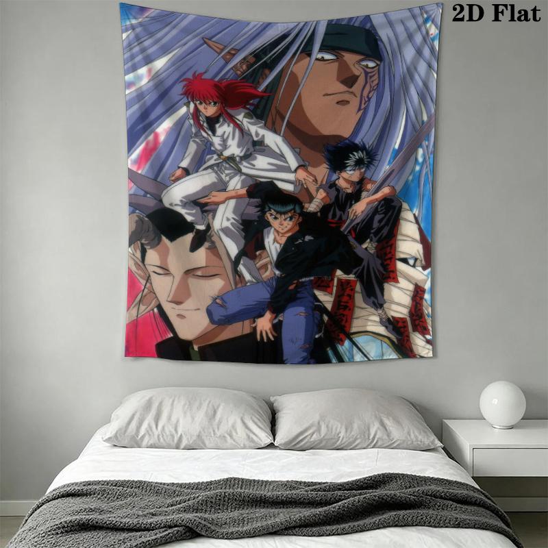 YuYu Hakusho Wall Tapestry Aesthetic Wall Hanging Printed Fabric Blanket Decorative Tapestries for Bedroom Living Room Home Decor