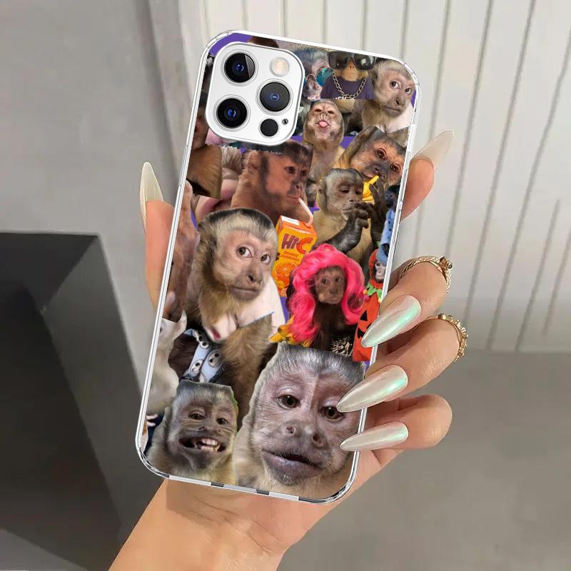 Чехол для телефона с мемами про обезьян для iPhone 17 Air 16 15 Plus 14 13 Mini 12 11 Pro Max 16E 7 8 SE 2020 Мягкий чехол с принтом