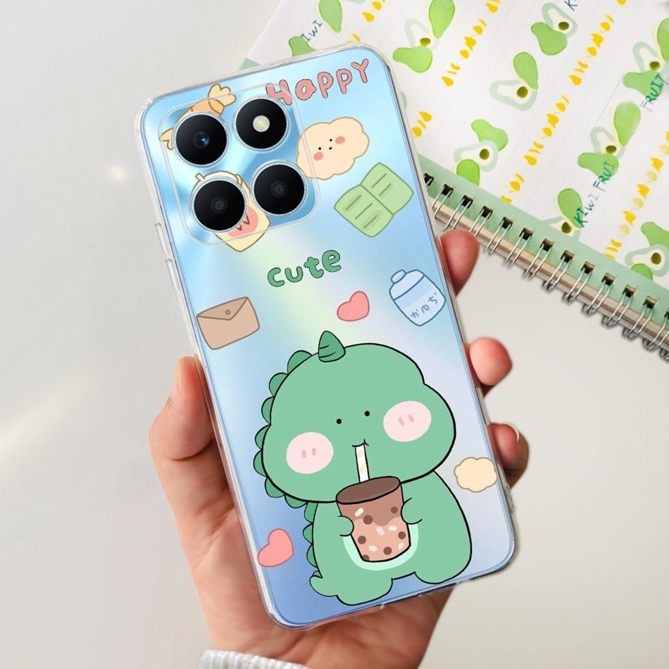 For Honor X6a Phone Case HonorX6a X 6A 4G WDY-LX1 Cute Butterfly Flower Painted Soft Silicone TPU Back Cover Bumper