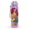 1PC Classic Bear Letter Art 750ml Color Plastic Sports Water Bottle Leakproof Flip Straw Lid Suitable for Sports Office Home Use