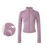 Fleece yoga clothes jacket women's spring slim riding long-sleeved elastic sports fitness clothes tight and thin top