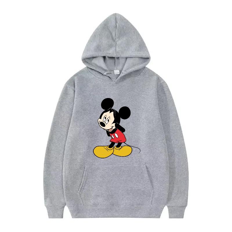 Disney Mickey Mouse Pattern Woman Streetwear Loose Black Winter Tops Clothes Pullovers Ladies Cheap Y2k Hoodies Men Sweatshirts