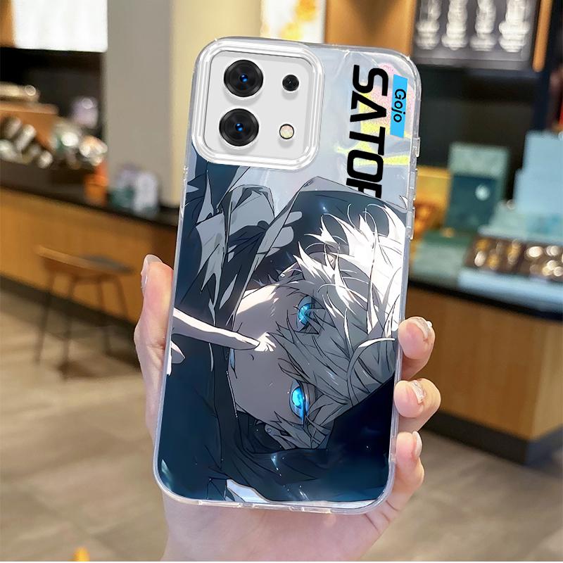 Чехол для телефона Jujutsu Kaisen Сатору Годжо Аниме Градиентный для Redmi Note13 12 11 10 9 ProPlus 13C 12C 10C 9C A2 A1 Жесткий Нескользящий Чехол