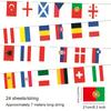 2025 Флаги стран Европы Кубок 7м 24 Флага стран Подвесные Флажки Гирлянда Национальная Флаговая Гирлянда Декор для Футбольного Мероприятия Вечеринки