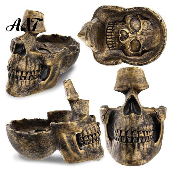 Creative Resin Sculpture Skull Multifunctional Storage Tray, Gothic Eyeglasses Holder Jewelry Organizer for Distressed Ornament Keys Coins Trinkets,