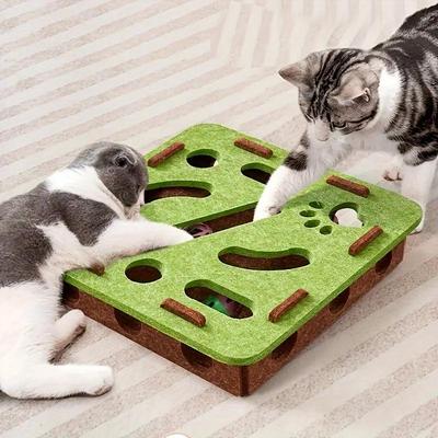 Игрушка-головоломка для кошек, фетровая коробка-головоломка, игрушка для упражнений для кошек с мячиком, развлечение для занятий спортом в помещении, охотничьи игрушки для кошек для домашних кошек