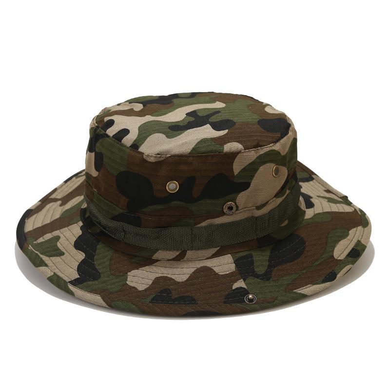 Camouflage Fishing Cap Fishing Hat Camo Men Outdoor Sports Sun Bucket Cap Fishing Hiking Hunting Hats Sun Caps