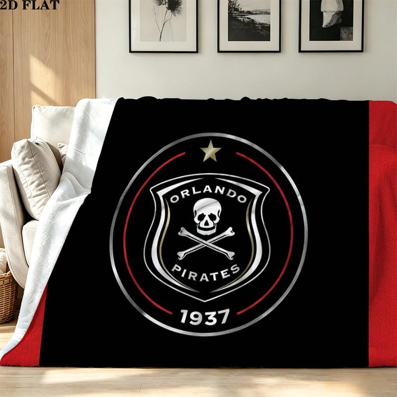 Orlando Pirates Print Flannel Blanket High Quality Warm Comfortable Cover for All Seasons Perfect for Gifts Home Decor