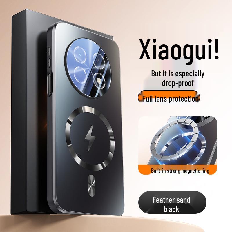 Магнитный матовый чехол Huawei Enjoy 90 Plus с пленкой на камеру, противоударный.