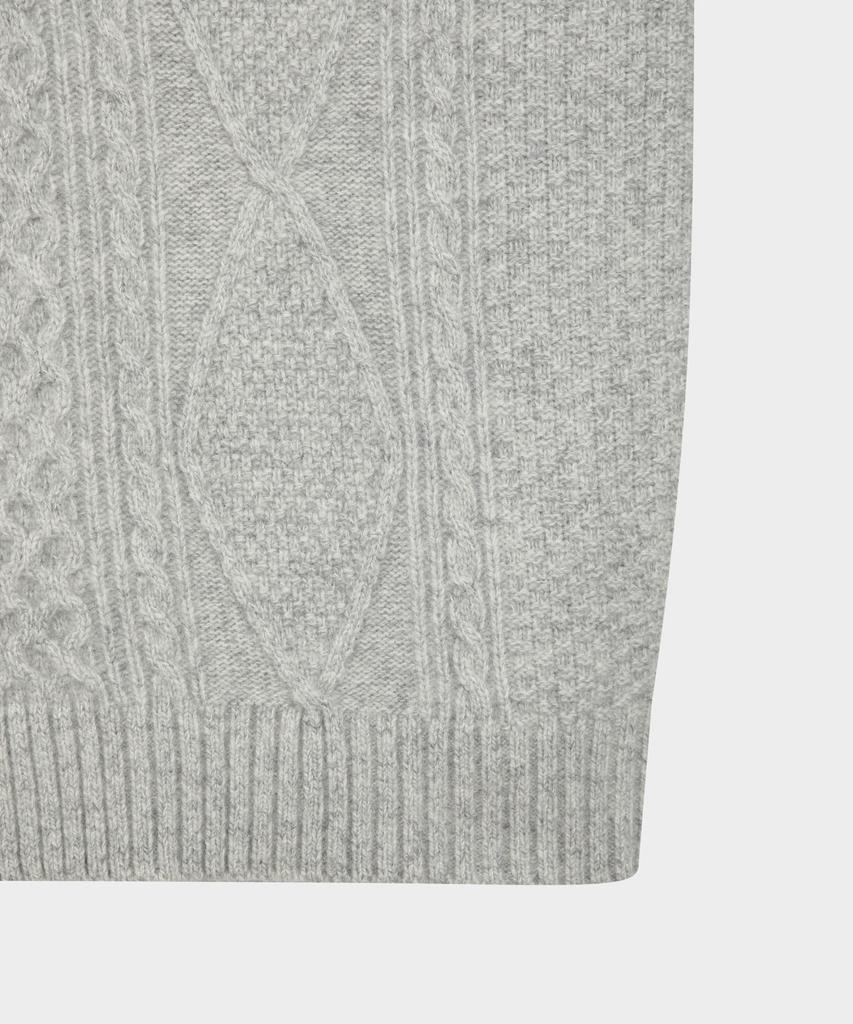 BROOKS BROTHERS [Heritage] Cable Aran Sweater (Light Grey) (Bbwrmhf408)