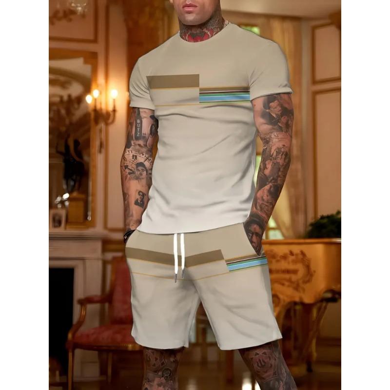 Мужской повседневный комплект с коротким рукавом, уникальный принт с буквами New York, шорты с коротким рукавом, 2 предмета, модная уличная одежда