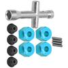 12mm Wheel Hex Hub Adapter 9mm Thick M4 Flange Lock Nuts Cross Wrench Set for 1 10 RC CarBlue