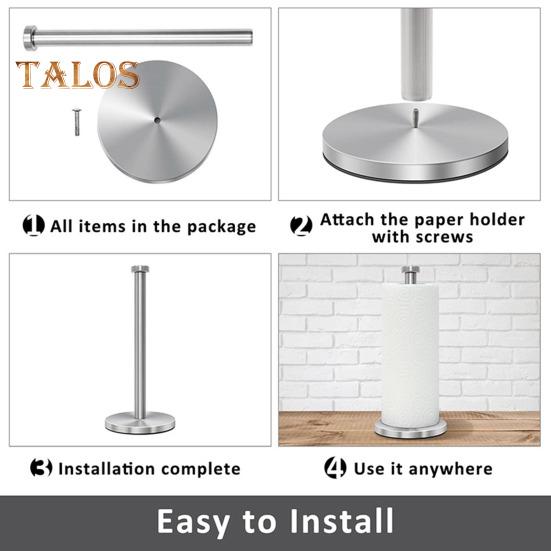 Держатель для бумажных полотенец на столешницу с утяжеленным нескользящим основанием, устойчивый к ржавчине и коррозии, держатель для бумажных полотенец из нержавеющей стали