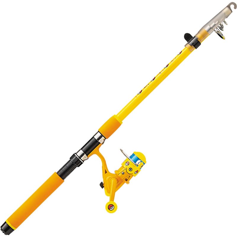 Телескопическая удочка Valleyhill Pokemon для детей 240 см Желтая – Раскладная удочка для начинающих
