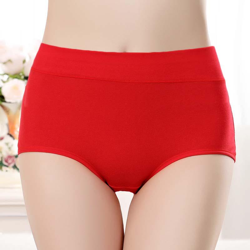 Plus Size Cotton Mid-High Waist Tummy Control Panties for Women (200-230 Lbs)