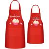 R HORSE 2Pcs Adults Kids Matching Apron Set Mommy and Me Adjustable Kitchen Apron with 2 Pockets Parent and Child Matching Gift for Mother's Day