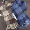 Unisex British Plaid Wool Scarf - Warm, Versatile Snood for Autumn/Winter