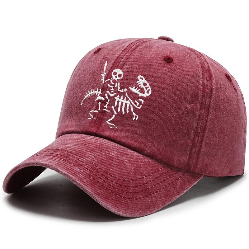 Skeleton Knight And Dragon Embroidery Cotton Baseball Caps For Men Women Snapback Hats Vintag Cotton Hip Hop Dad Hat Trucker Hat